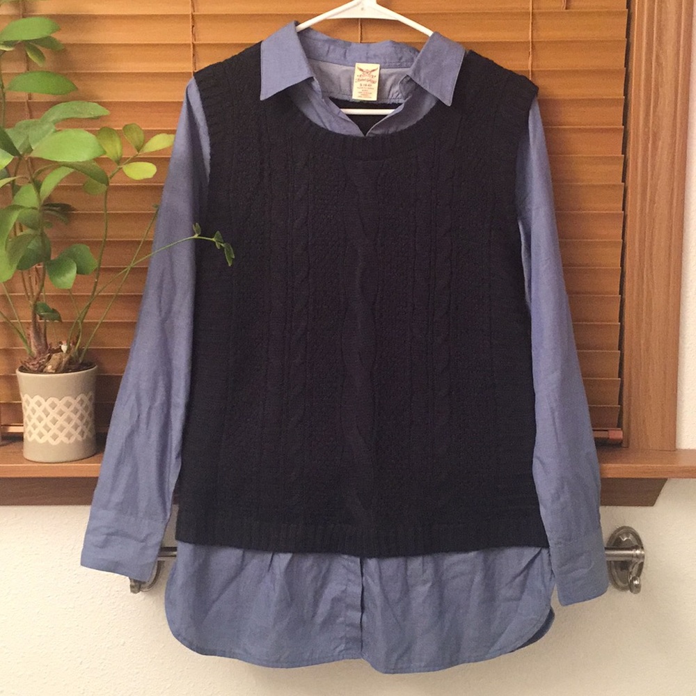 Blue Women V-Neck Sweater
